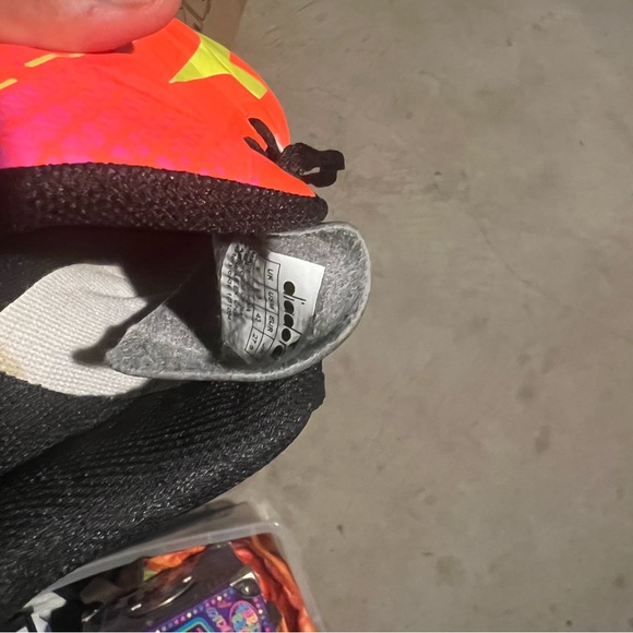 Diadora Neon Pink and Yellow Soccer Cleats - Picture 3 of 9